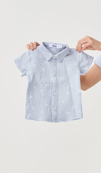 DANDELION PRINTED KIDS SHIRT SKY