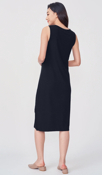 ERIN RIBBED MIDI DRESS BLACK