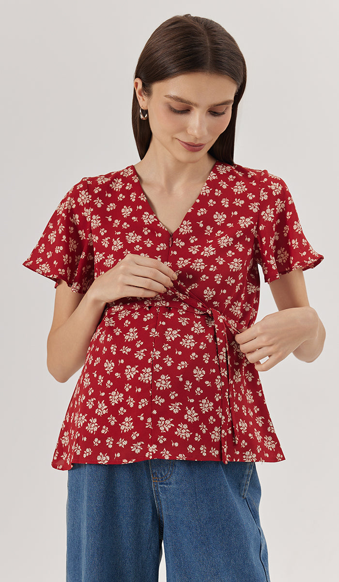NERISE NURSING TOP RUST