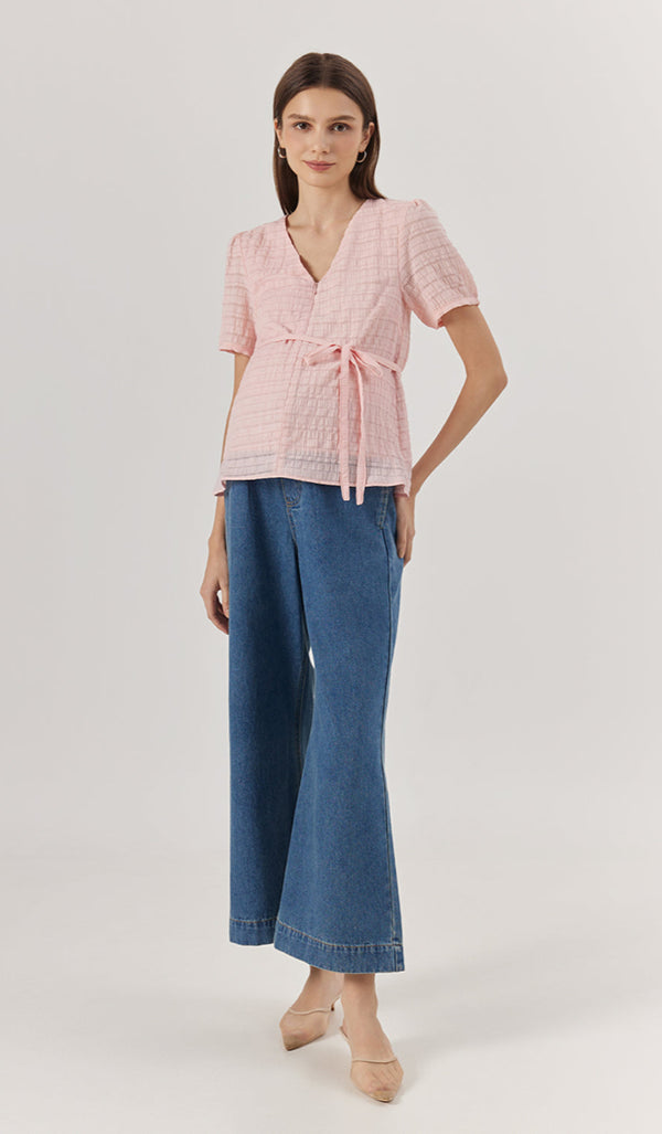 TINA TEXTURED NURSING TOP PINK