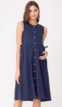 CARL BUTTONDOWN NURSING DRESS NAVY