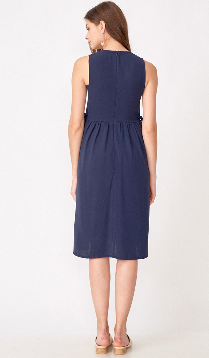 CARL BUTTONDOWN NURSING DRESS NAVY