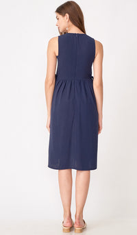 CARL BUTTONDOWN NURSING DRESS NAVY