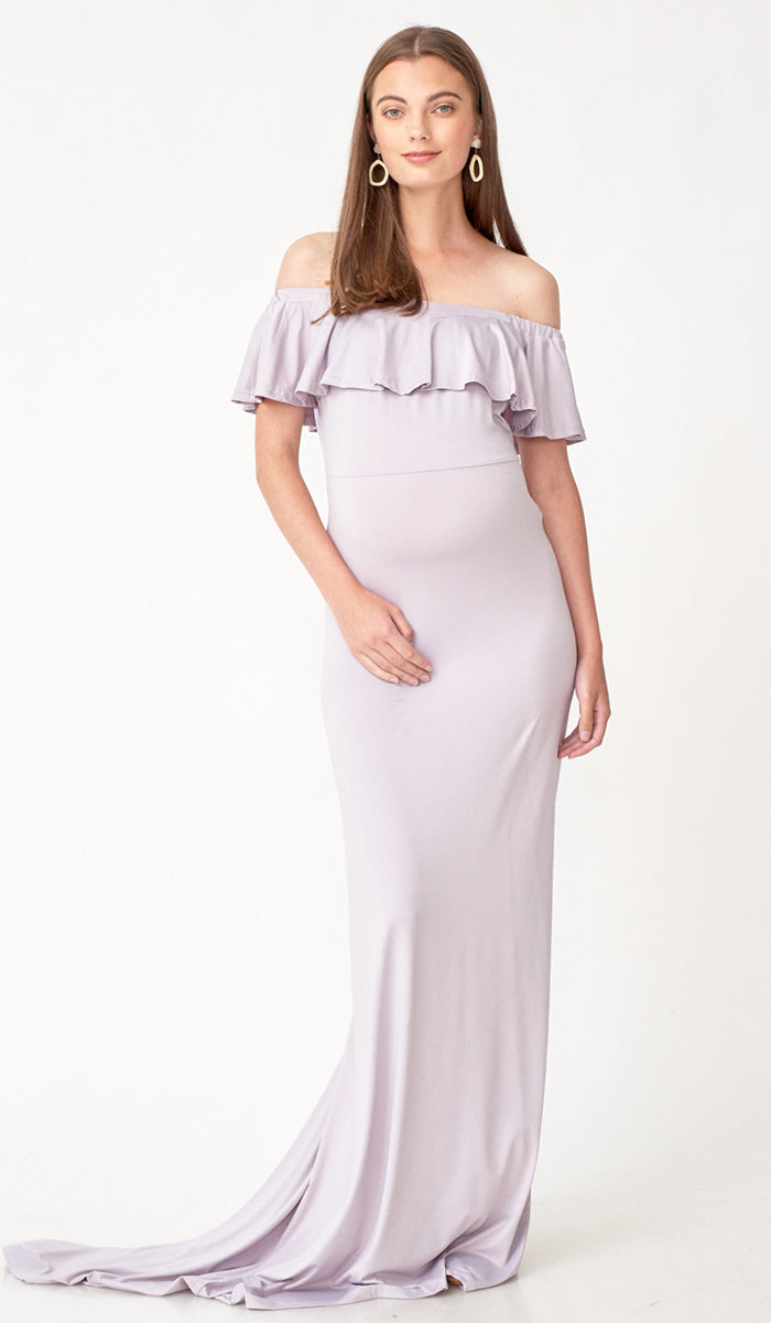 SALE - ISABEL MULTI WEAR MATERNITY MAXI DRESS LILAC GREY