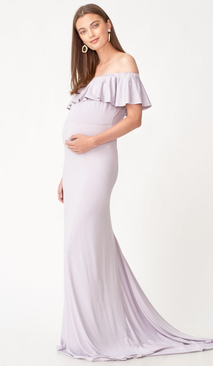 SALE - ISABEL MULTI WEAR MATERNITY MAXI DRESS LILAC GREY