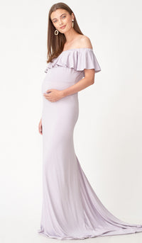 SALE - ISABEL MULTI WEAR MATERNITY MAXI DRESS LILAC GREY