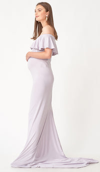 SALE - ISABEL MULTI WEAR MATERNITY MAXI DRESS LILAC GREY