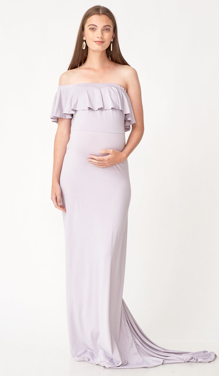 SALE - ISABEL MULTI WEAR MATERNITY MAXI DRESS LILAC GREY