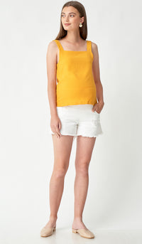 NADIA DENIM MATERNITY SHORTS WHITE