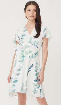 FOLIAGE FRONT ZIP NURSING DRESS