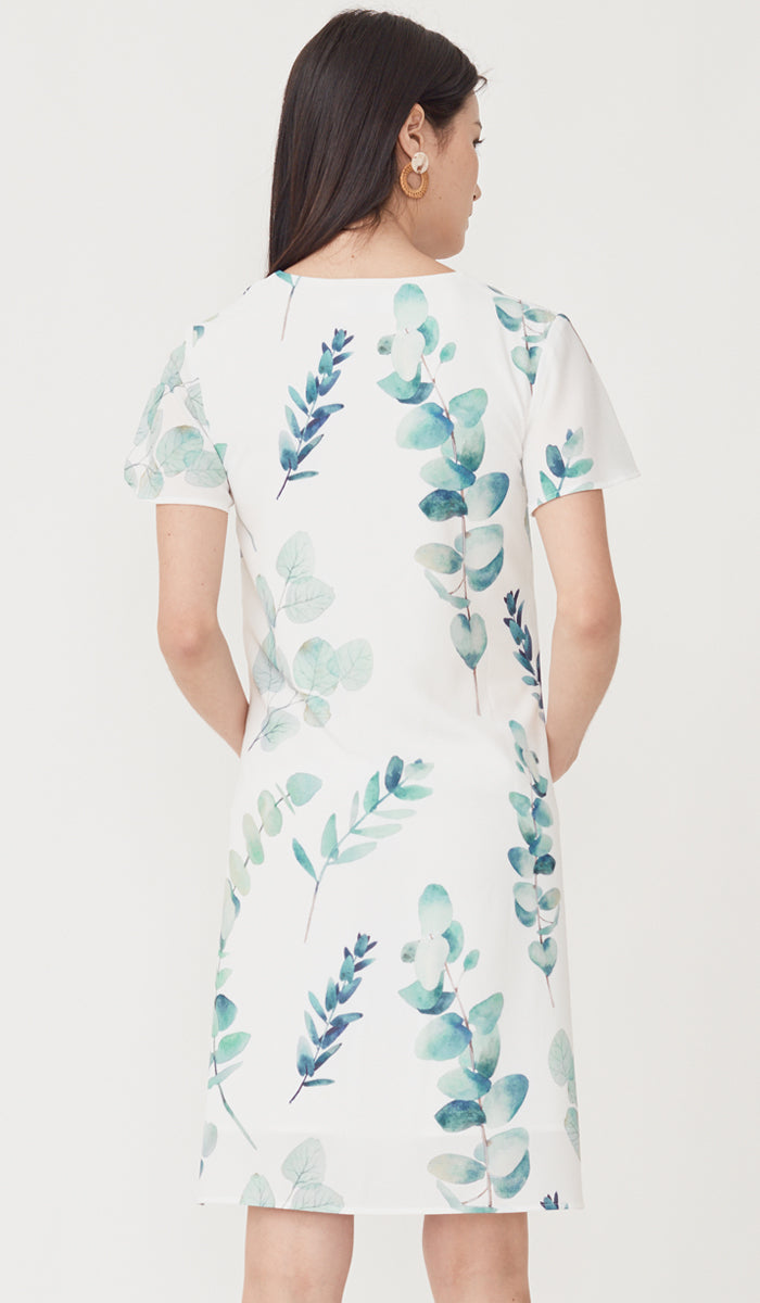 FOLIAGE FRONT ZIP NURSING DRESS