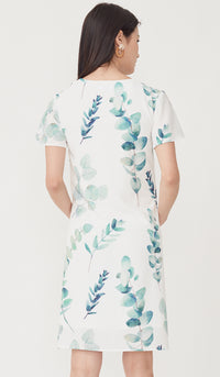 FOLIAGE FRONT ZIP NURSING DRESS
