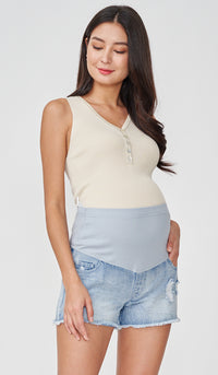 NADIA DENIM MATERNITY SHORTS BLUE