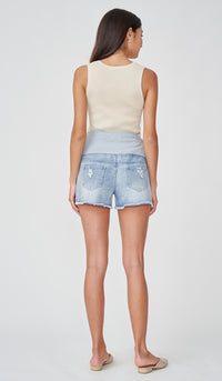 NADIA DENIM MATERNITY SHORTS BLUE