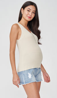 NADIA DENIM MATERNITY SHORTS BLUE