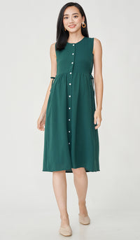 CARL BUTTONDOWN NURSING DRESS GREEN