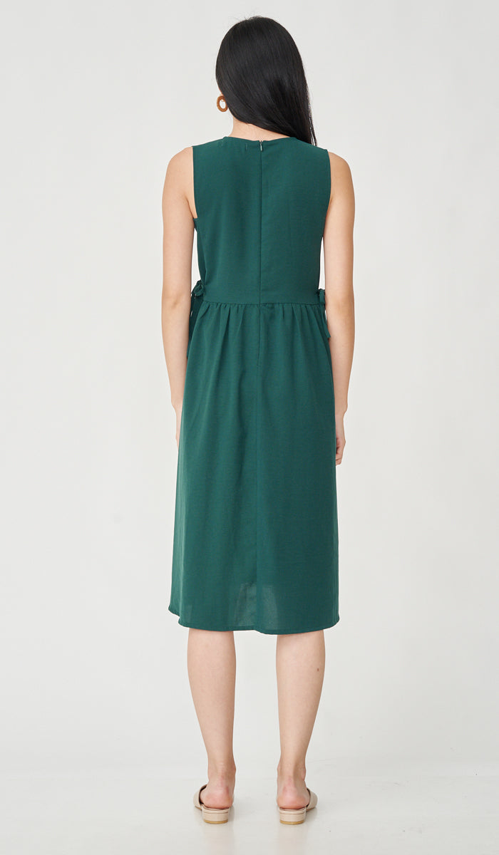 CARL BUTTONDOWN NURSING DRESS GREEN