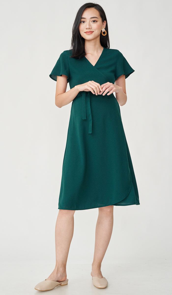 ELLIS WRAP DRESS GREEN