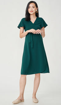 ELLIS WRAP DRESS GREEN