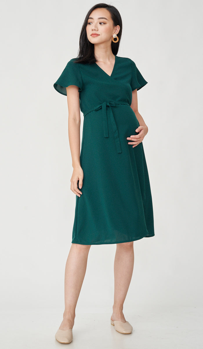 ELLIS WRAP DRESS GREEN