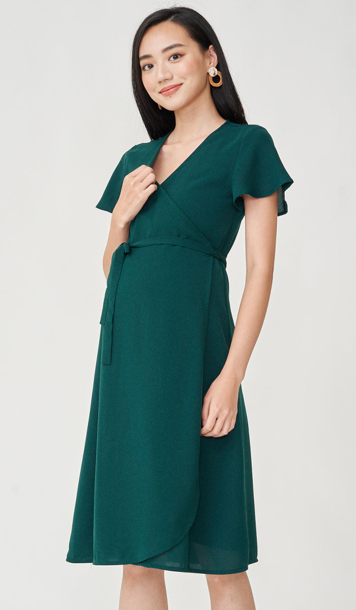 ELLIS WRAP DRESS GREEN