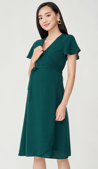 ELLIS WRAP DRESS GREEN