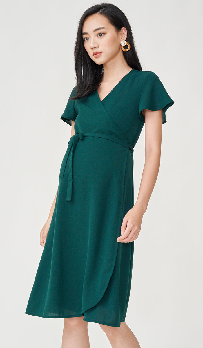 ELLIS WRAP DRESS GREEN
