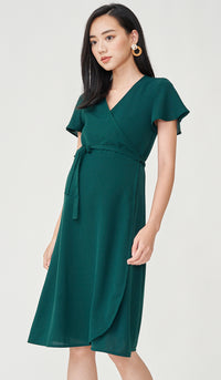 ELLIS WRAP DRESS GREEN