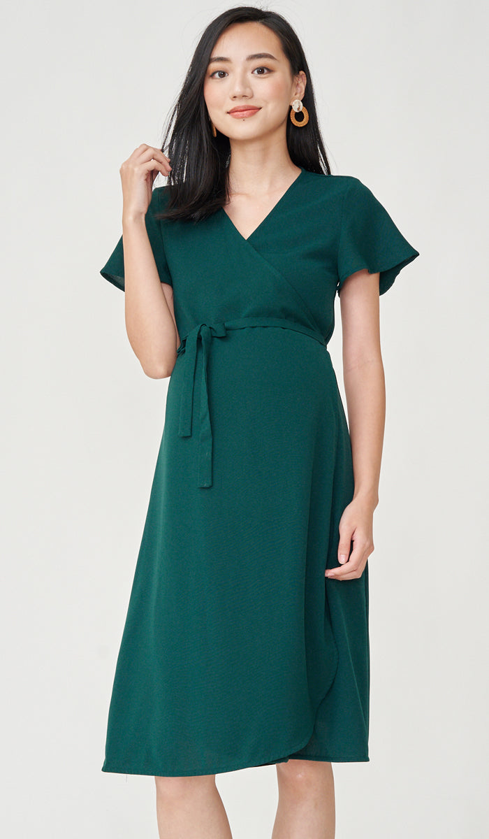ELLIS WRAP DRESS GREEN