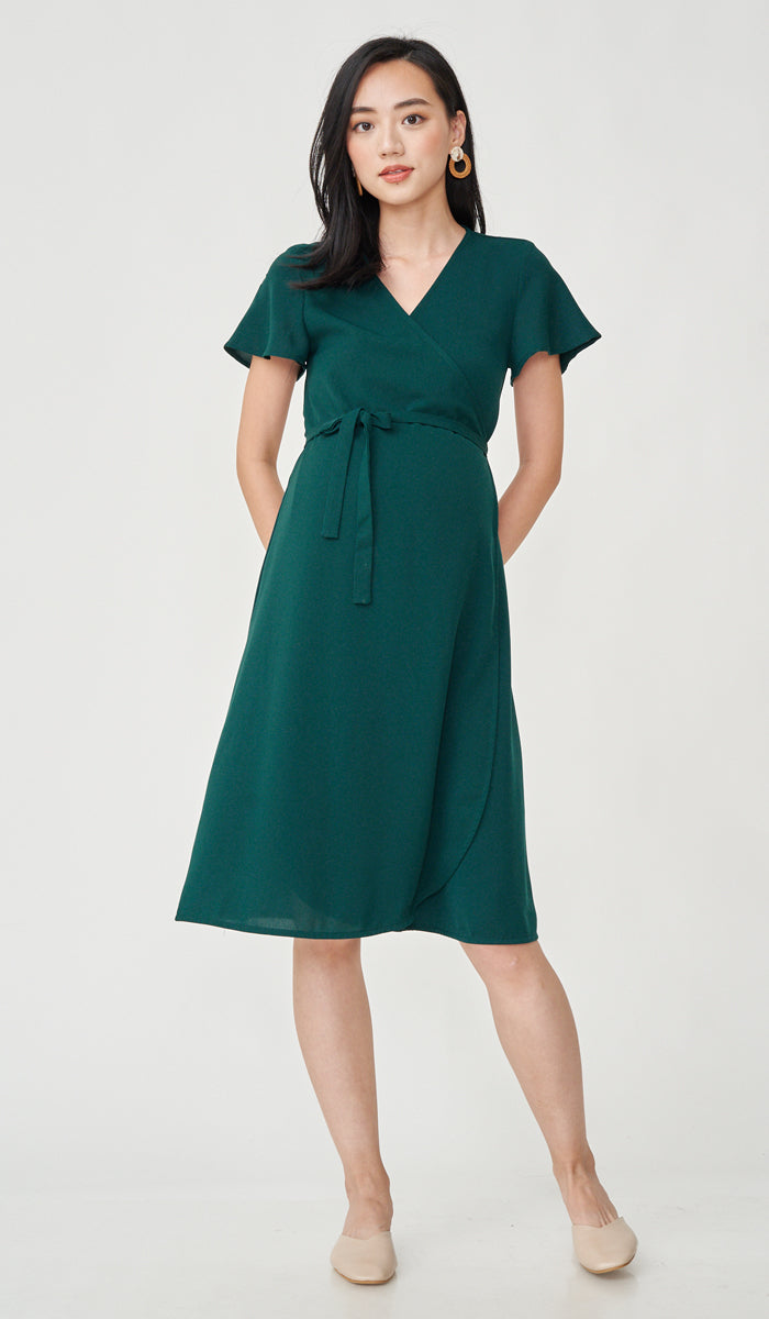 ELLIS WRAP DRESS GREEN