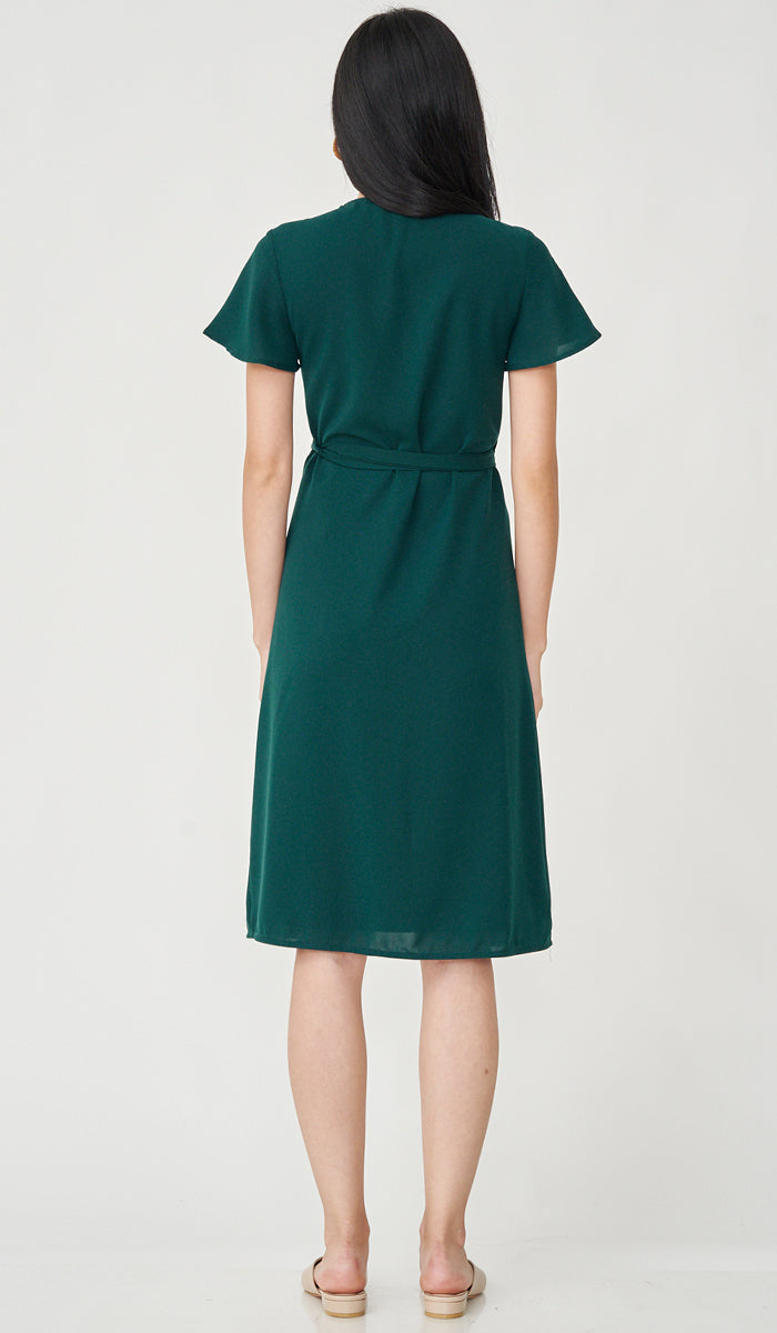 ELLIS WRAP DRESS GREEN