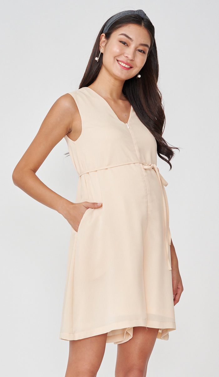 SALE - LINDSEY NURSING ROMPER BEIGE