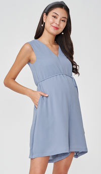 LINDSEY NURSING ROMPER BLUE