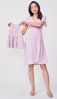 CAMMIE DOTTED KIDS DRESS LILAC