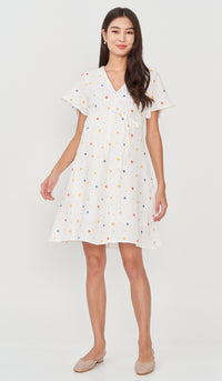 ALISA PRINTED FRONT ZIP NURSING DRESS