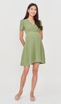 BRENDA SKATER DRESS GREEN