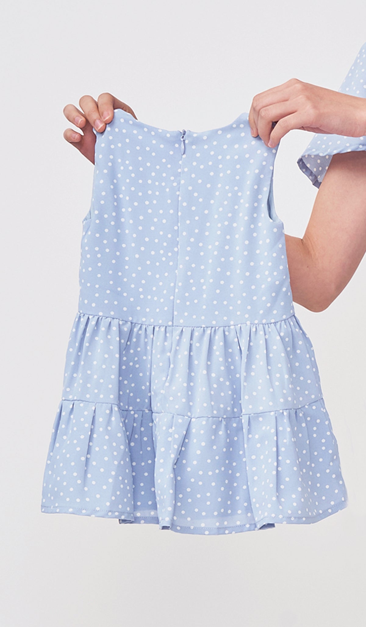 CAMMIE DOTTED KIDS DRESS BLUE