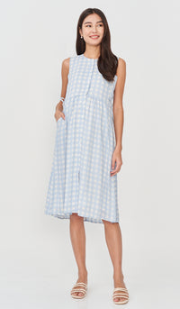 CARL BUTTONDOWN NURSING DRESS GINGHAM