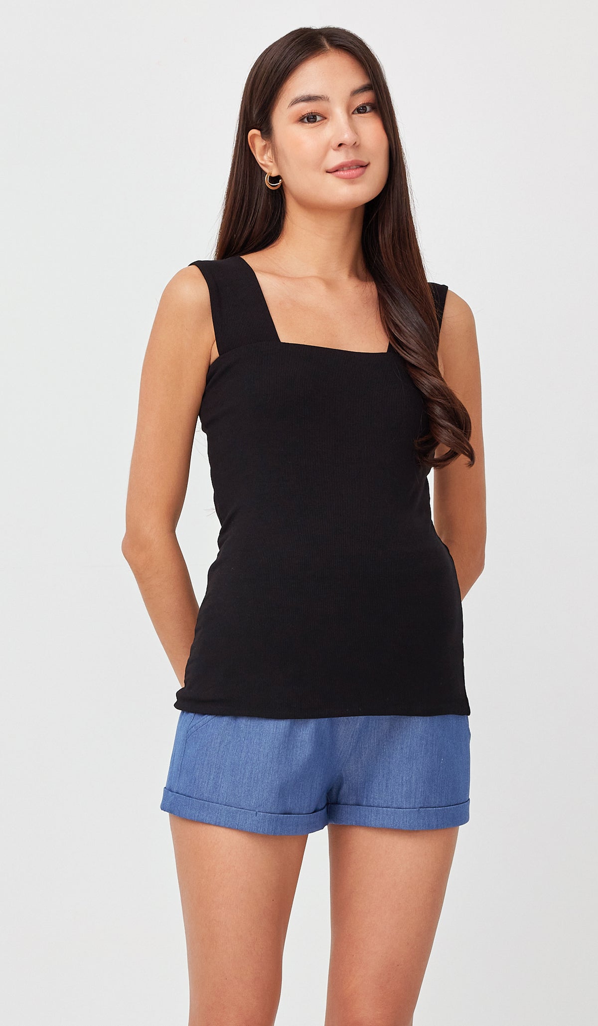 DELLA MATERNITY SHORTS DENIM