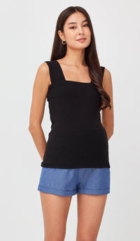 DELLA MATERNITY SHORTS DENIM