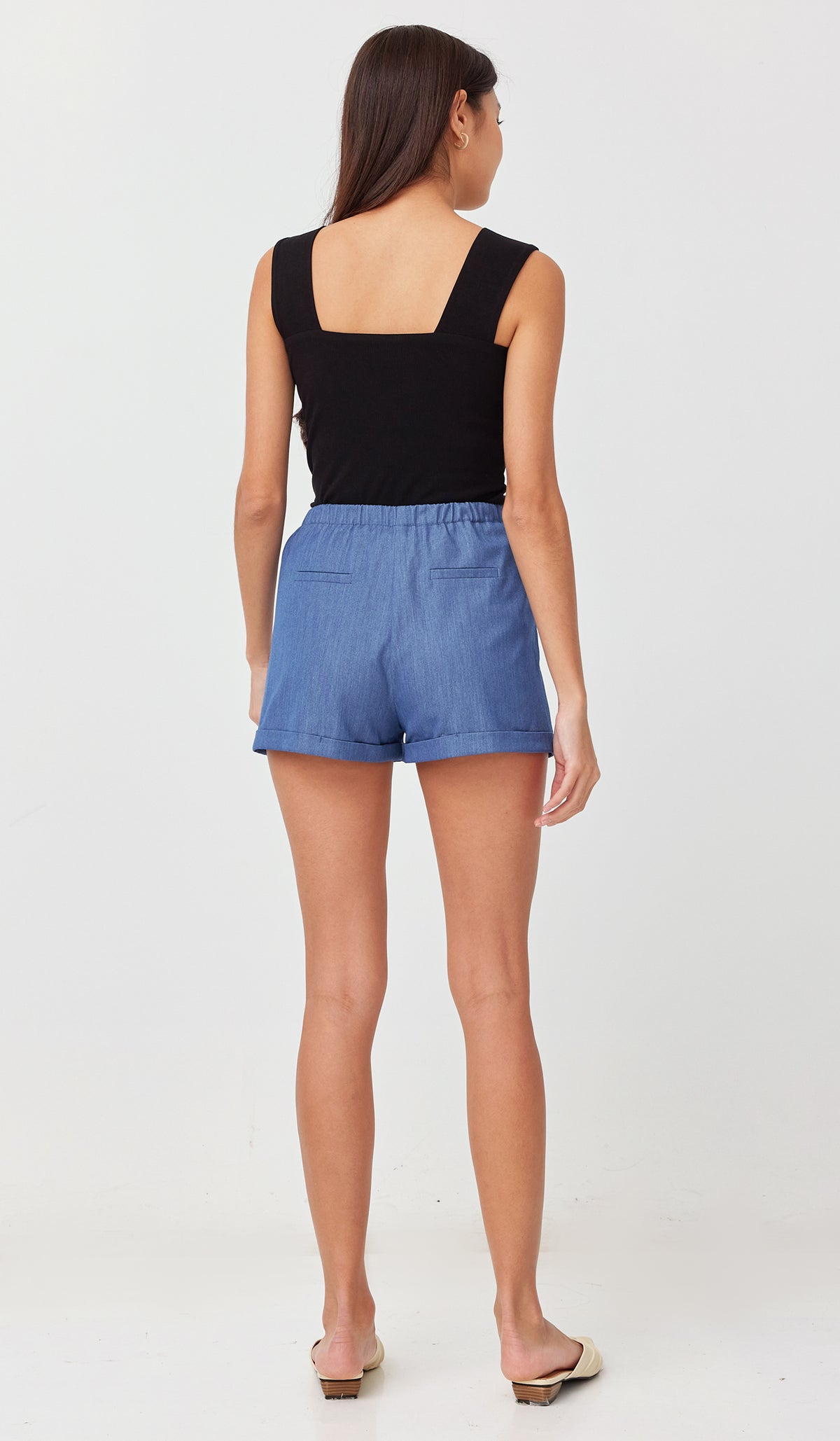 DELLA MATERNITY SHORTS DENIM