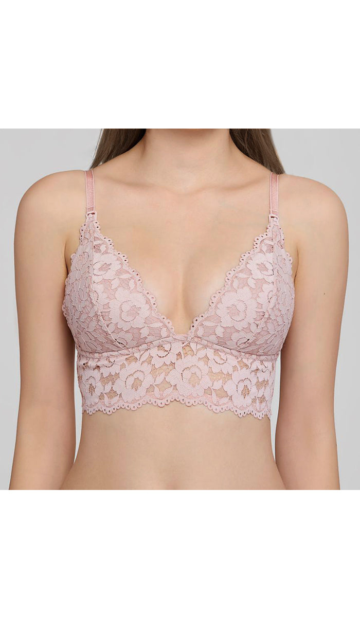 DEMI LACE NURSING BRA ROSE