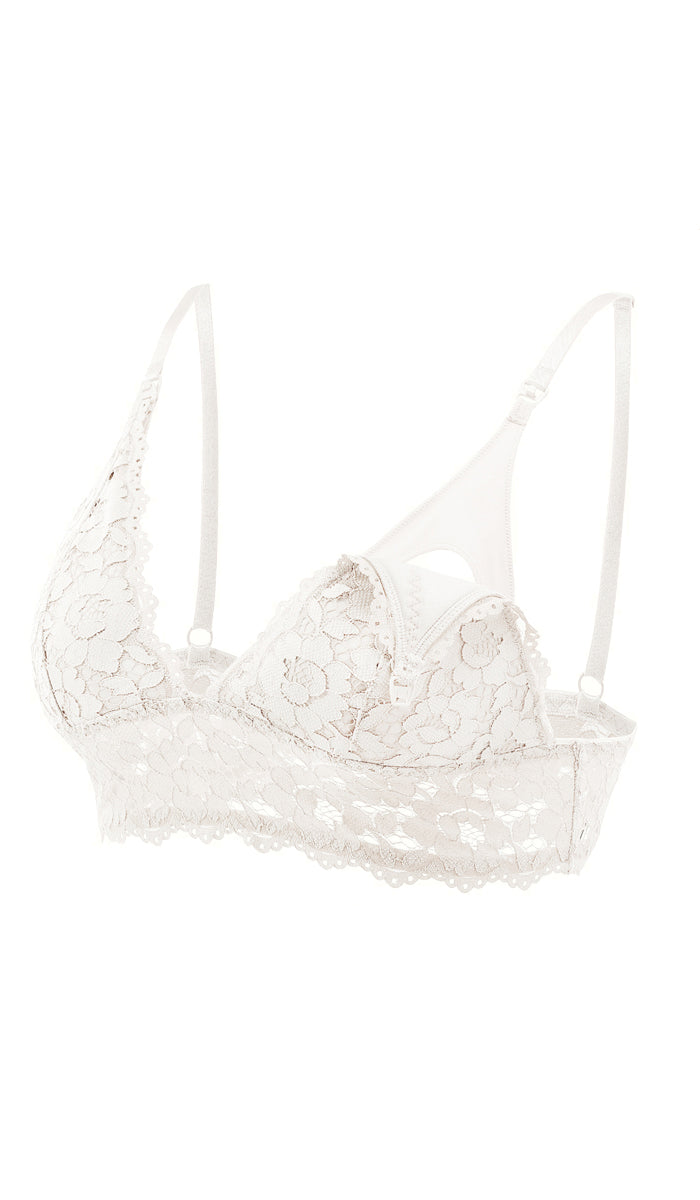 DEMI LACE NURSING BRA WHITE