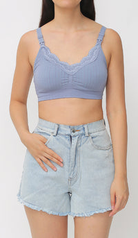 ELAINE LACE NURSING BRA BLUE