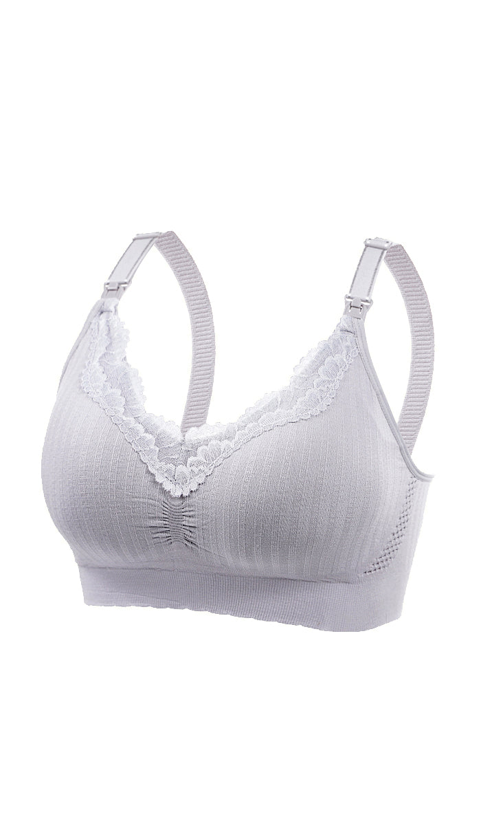 ELAINE LACE NURSING BRA GREY