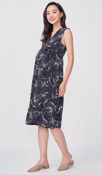 ELISE FLORAL NURSING JUMPSUIT BLACK