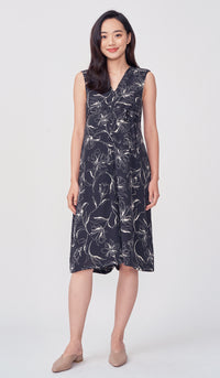 ELISE FLORAL NURSING JUMPSUIT BLACK