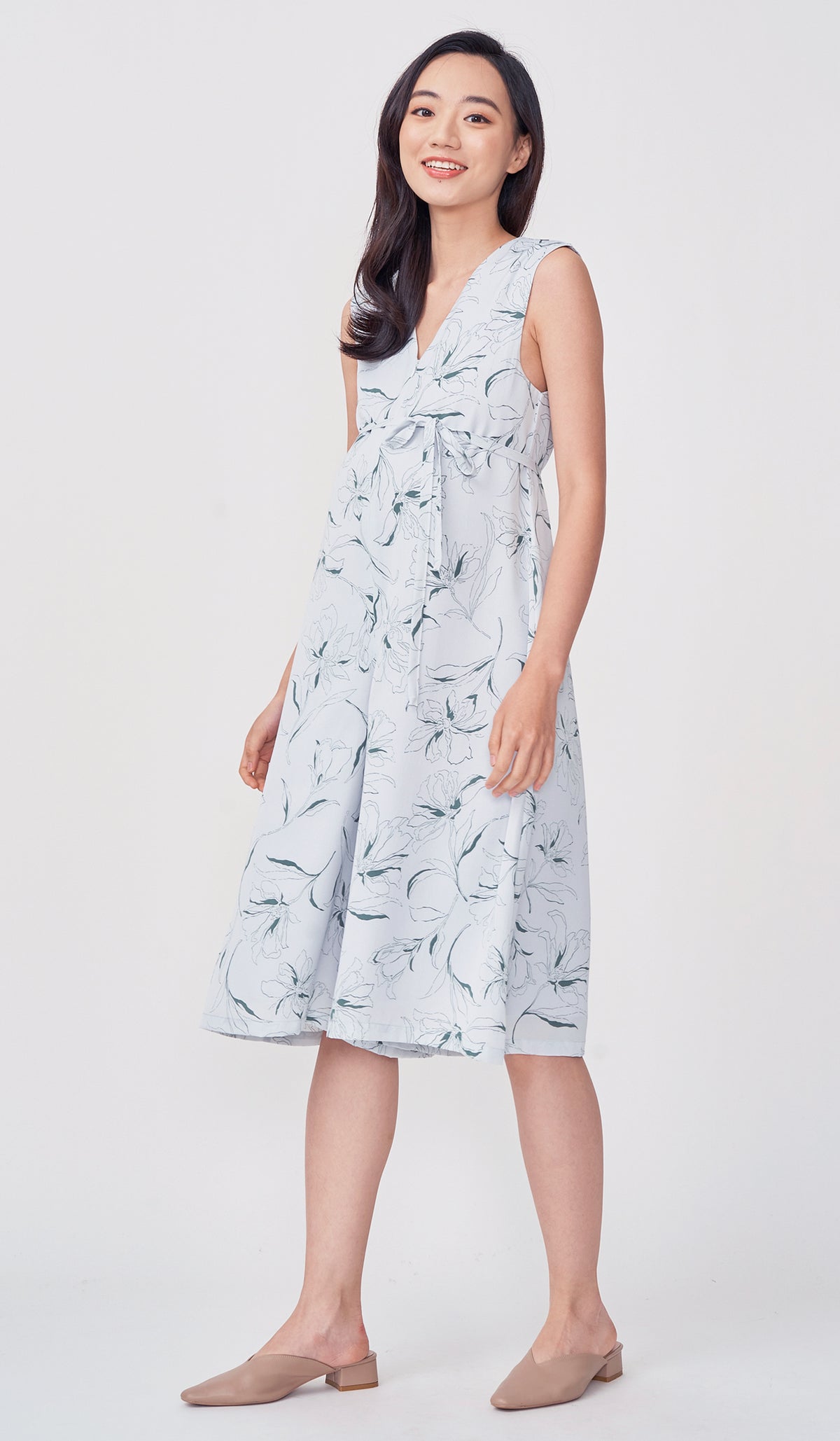ELISE FLORAL NURSING JUMPSUIT SKY