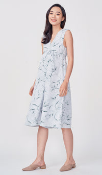 ELISE FLORAL NURSING JUMPSUIT SKY