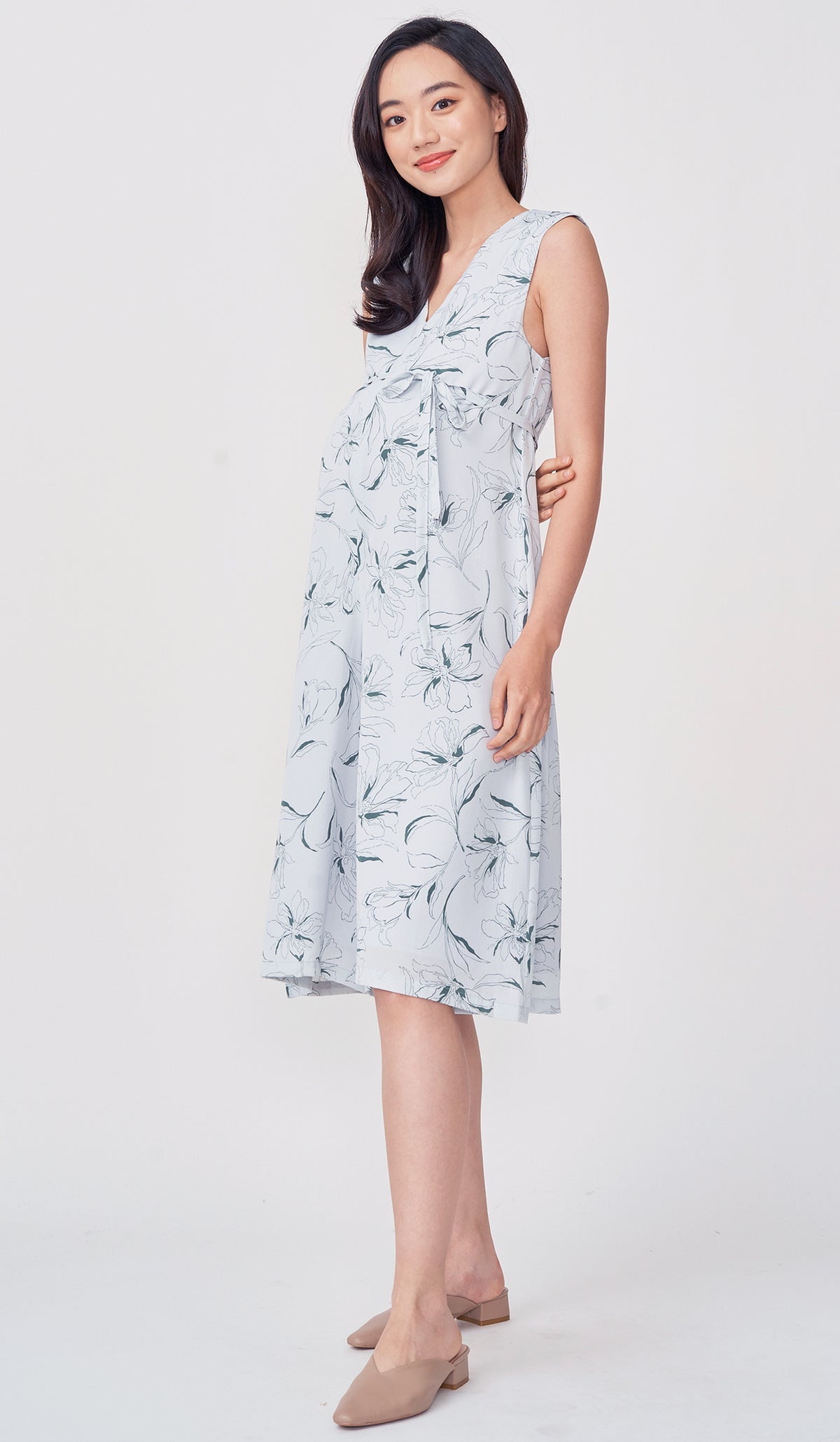 ELISE FLORAL NURSING JUMPSUIT SKY